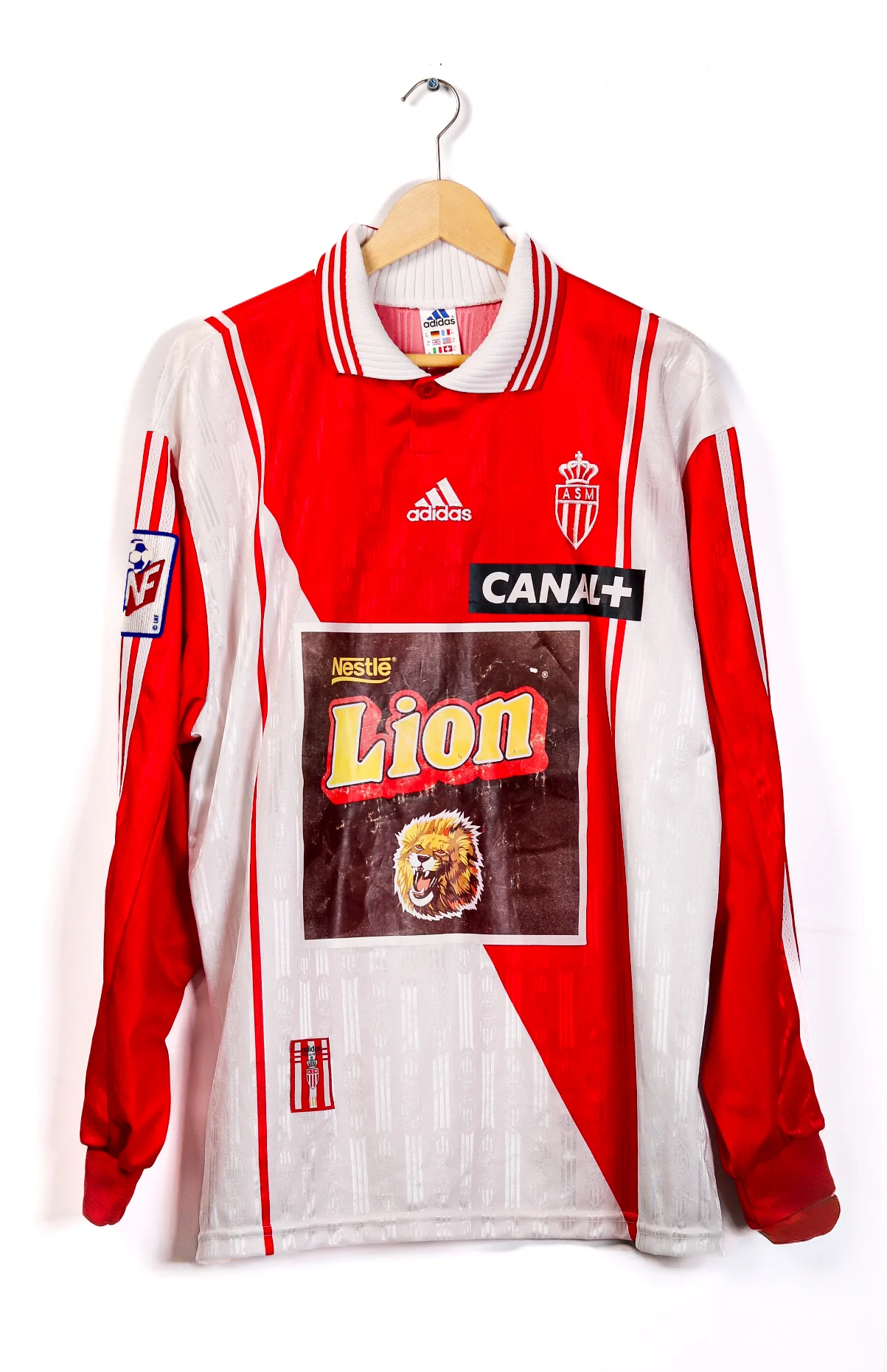 AS Monaco 1998-1999 Home Djetou LS (XL) Match Issue